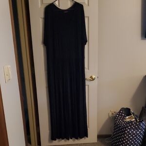 West Kei Black Casual Wide Leg Jersey Crew Neck Short Sleeve Jumpsuit 2X